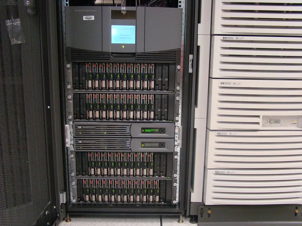 Enterprise data storage racks, representing sovereign AI infrastructure