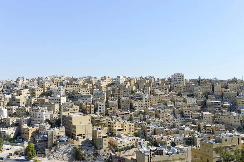 A daytime view of the Amman, Jordan cityscape